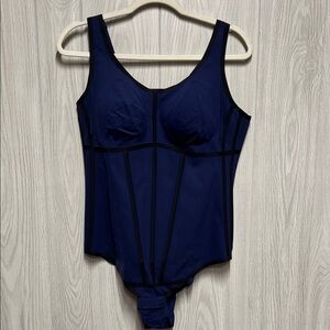 Honeylove Sz 1X Bodysuit Shapewear Blue Stretch
